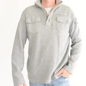 Roots Grey Half Zip Pullover  Sweater